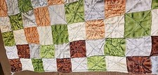 Vintage Handmade Machine Stitched Patchwork Baby Quilt Blanket 40" x 29.5"