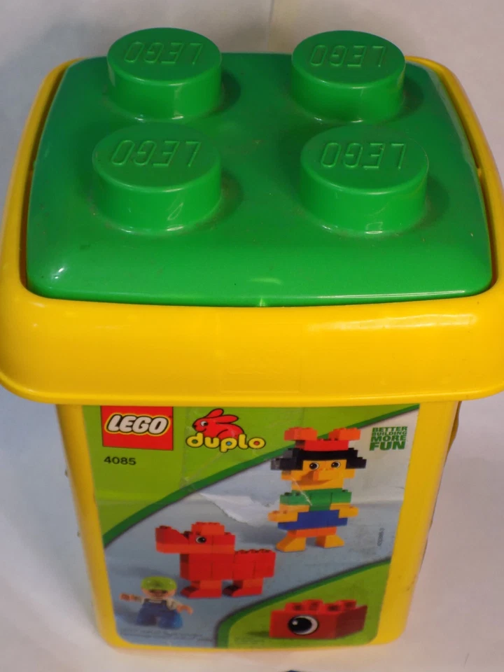 LEGO DUPLO Mixed Lot w/ Eye Ball Blocks Flowers Figure in BUCKET 4085 Vintage - Image 2 of 4