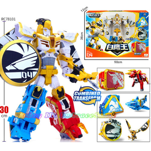 Geo Mecha Beast Guardian 04 SKY HAWK 3-UNIT Shark Eagle Bison Transform Toy - Picture 1 of 17