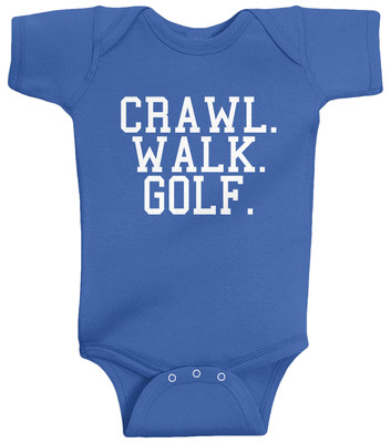 Threadrock Baby Crawl Walk Golf Infant Bodysuit Funny Evolution Golfer Sports