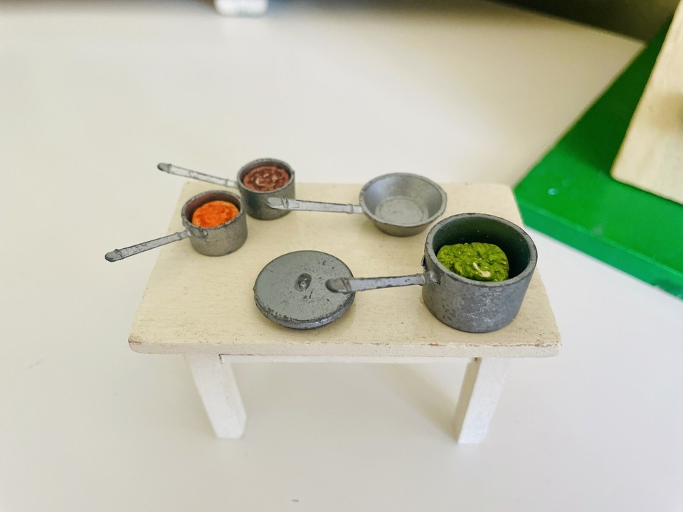 Vintage English Dolls House Dol Toi Saucepans 1950s eBay