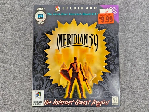 Meridian 59 Big Box PC Game - Studio 3DO (1996, CD-ROM) Sealed Disc - CIB