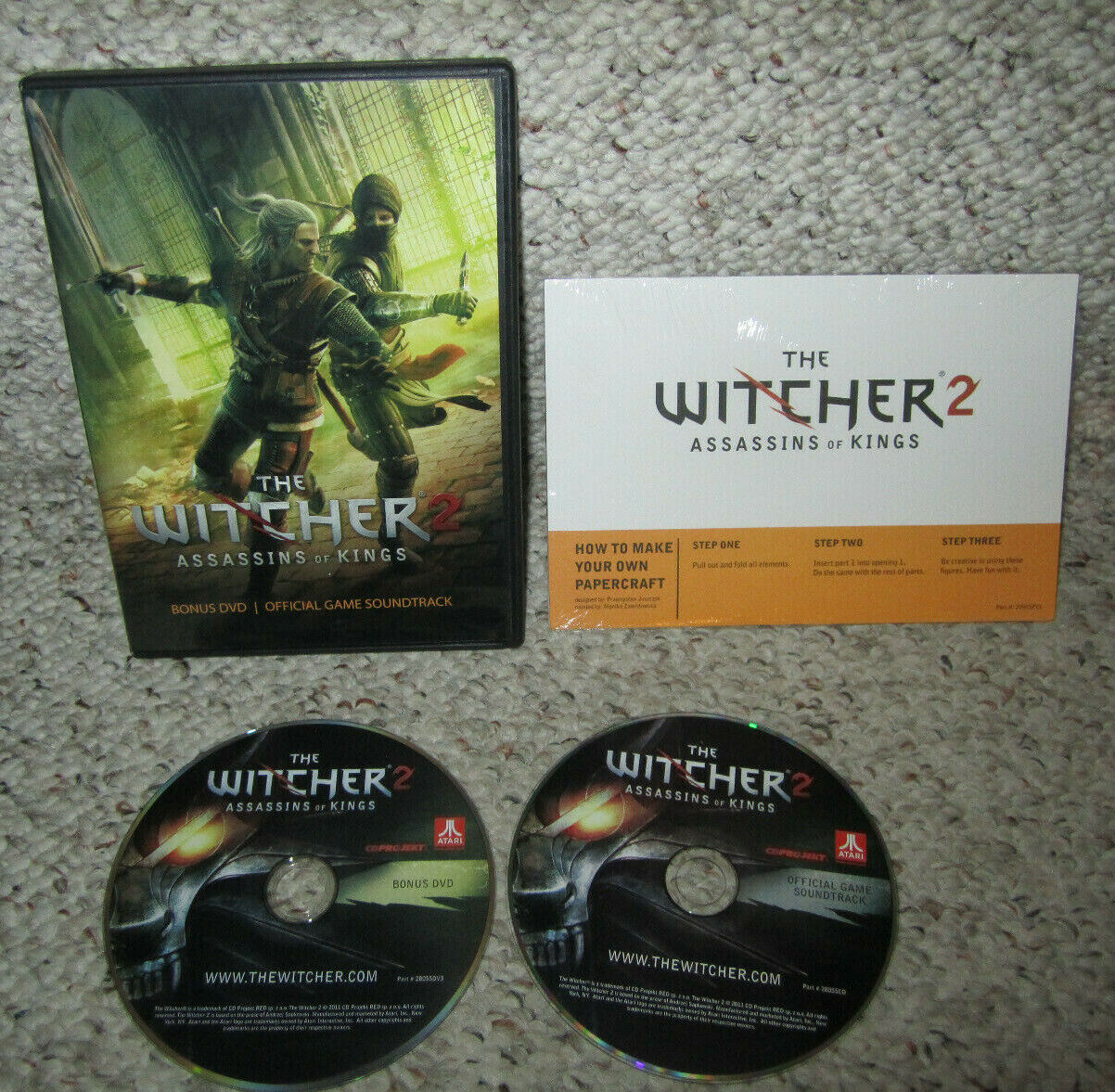 THE WITCHER 2 Assassins of Kings PC DVD-ROM Box Set Disc Perfect Condition  + Map