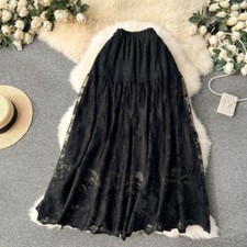 Elegant Lace Maxi Skirt with Layered Design Stylish Comfortable & Chic-SK201