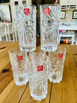RCR Cristalleria Italiana Glasses Set of 6 Crystal Drinking