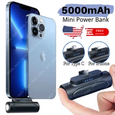 5000mAh Mini Power Bank Portable Fast Charger External Battery For iPhone Type-C