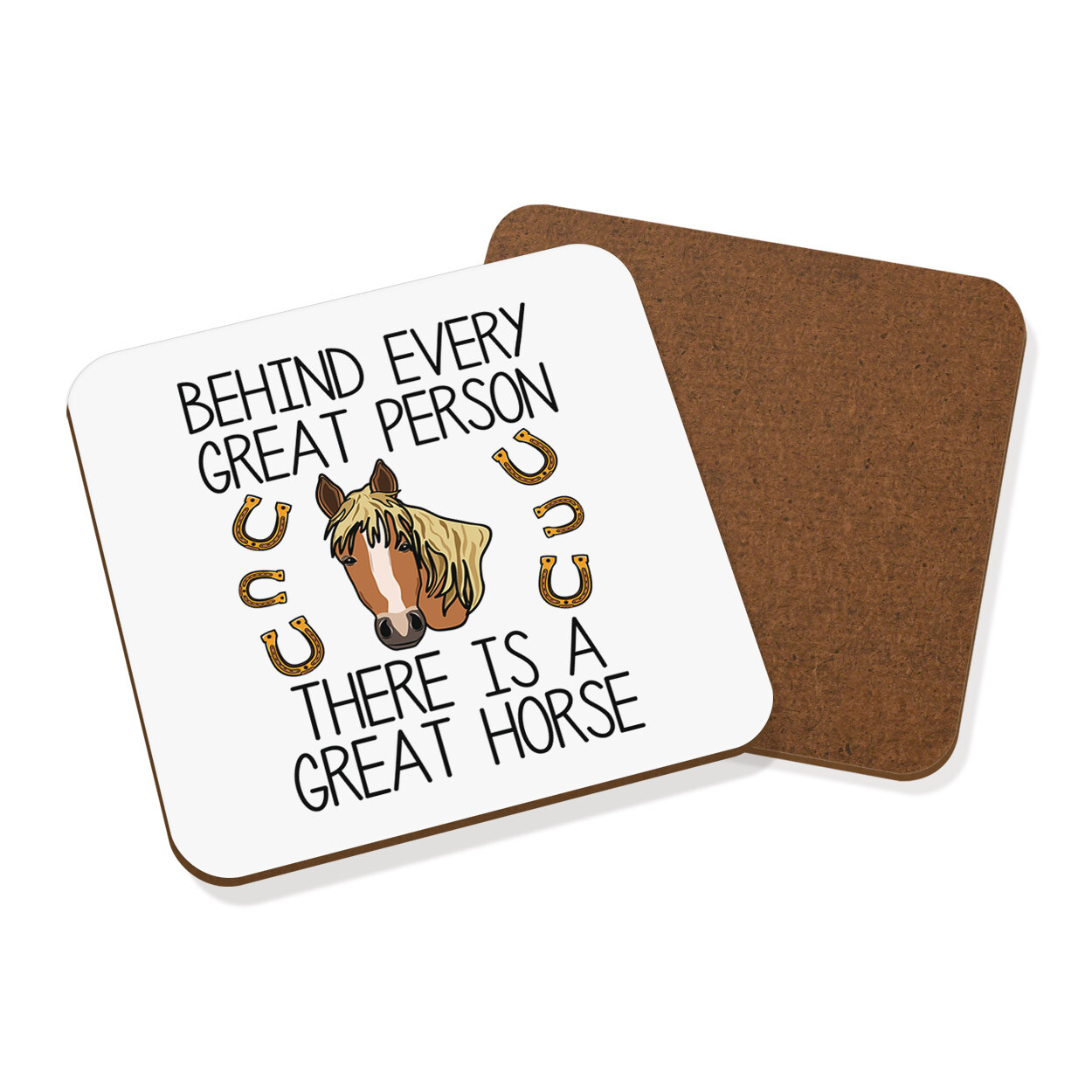 Behind Every Great Person There Is A Great Horse Coaster Drinks Mat Animal Funny