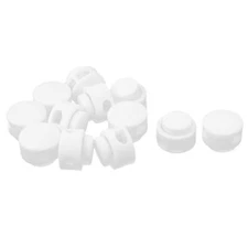 Plastic Spring Stop Double Holes Lanyard Cord Locks End Fastener White 12pcs
