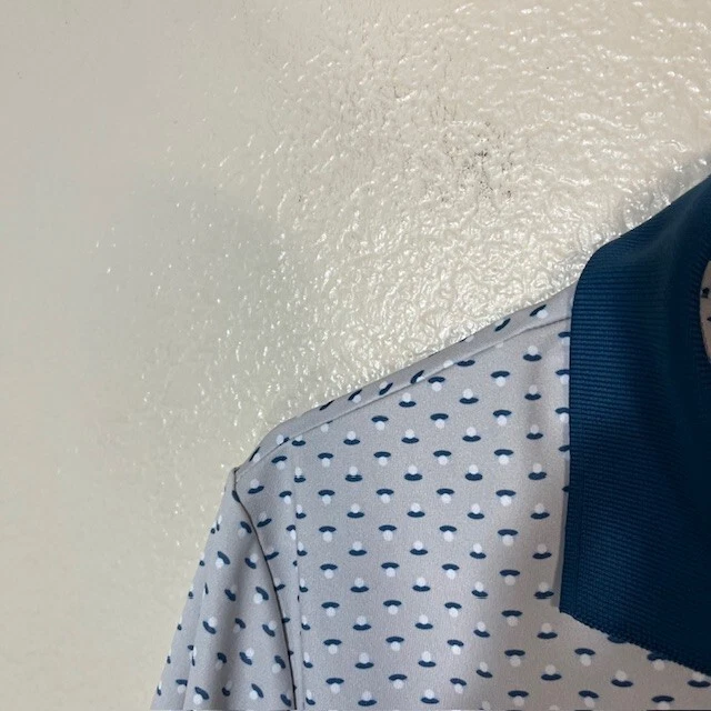 Polo de golf Bonobos para hombre pequeño ajustado camisa gris azul elástico arte atlético Foto 2 de 4