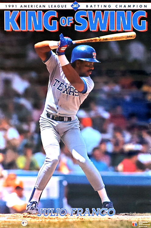 Julio Franco KING OF SWING Texas Rangers 1991 Costacos Brothers
