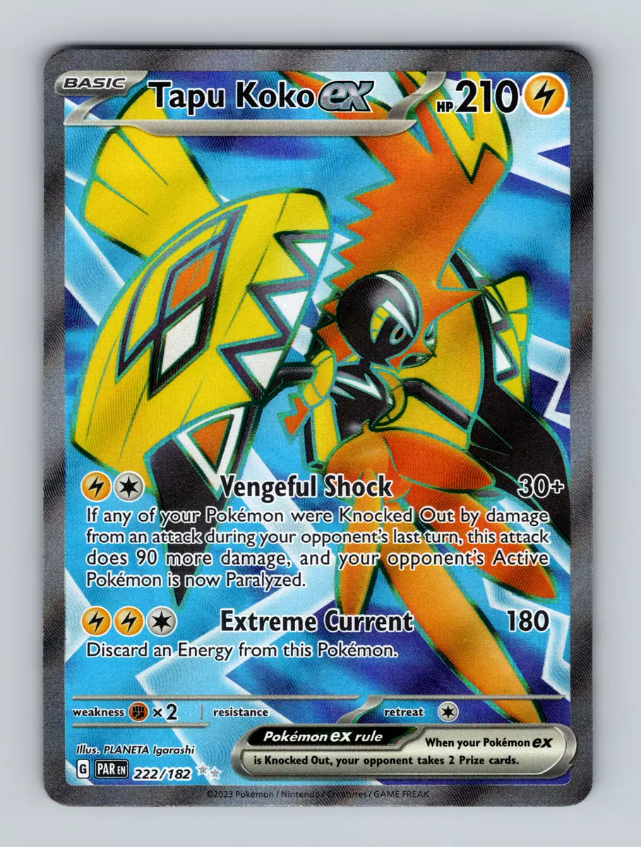 Tapu Koko ex (222/182) [Scarlet & Violet: Paradox Rift] – Dungeons & Javas