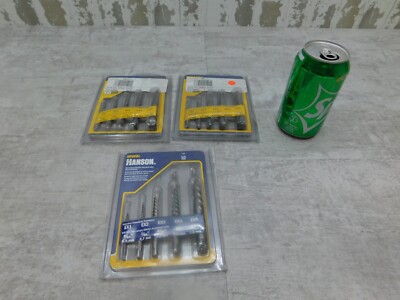 3 NEW Irwin Hanson Sets 11117 Spiral Screw Extractor / Cobalt Steel Drill Bit