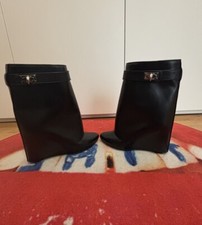 GIVENCHY BLACK SHARK LOCK ANKLE BOOTS LEATHER...