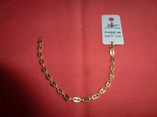 BRACELET PLAQUE OR GRAIN DE CAFE 18,5 CM NEUF