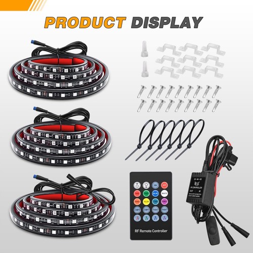 3X 60" LED Truck Bed RGB Cargo Light Strip Kit for Car Pickup Trucks Van SUV - Picture 6 of 12