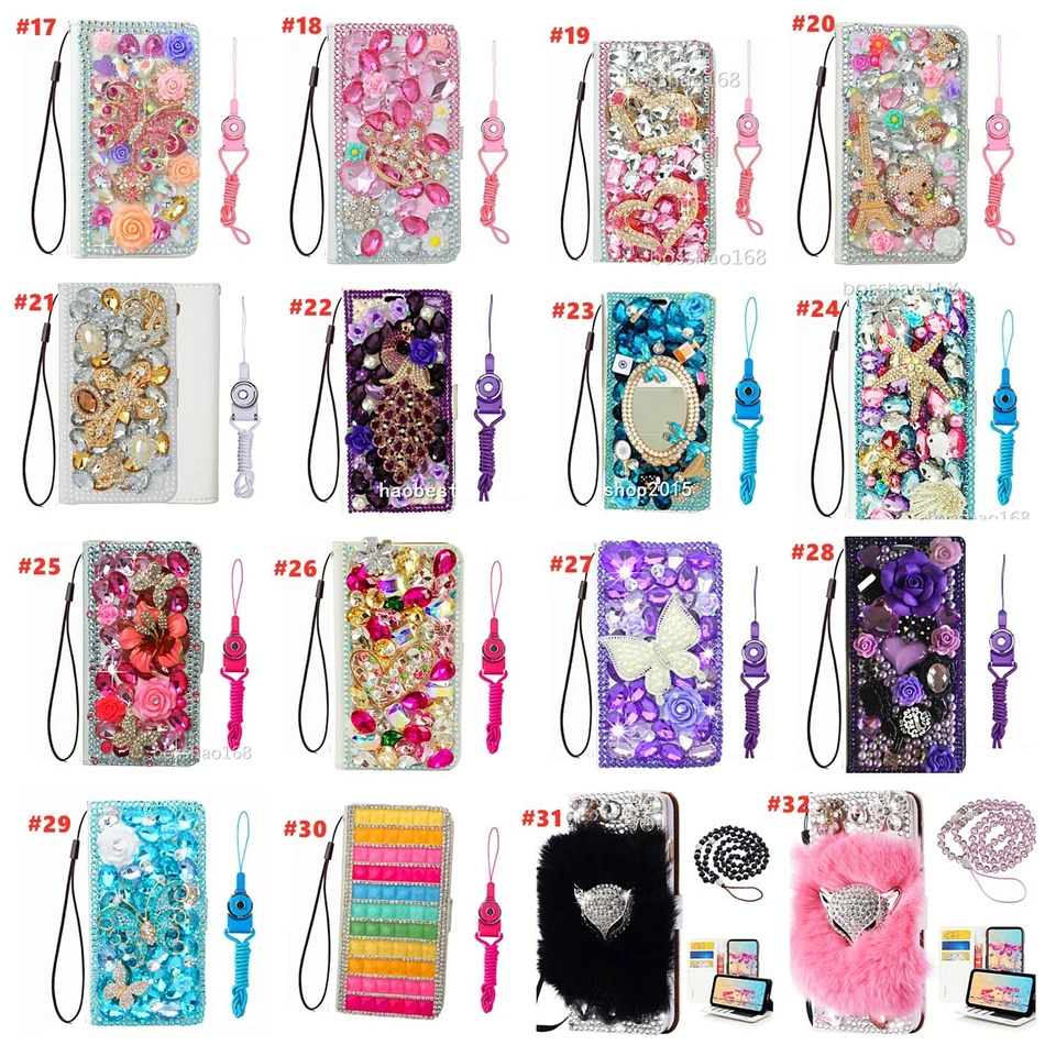 For Motorola Edge Plus 2022 Case Bling Glitter Luxury Leather Wallet Phone Cover - Image 2 of 4