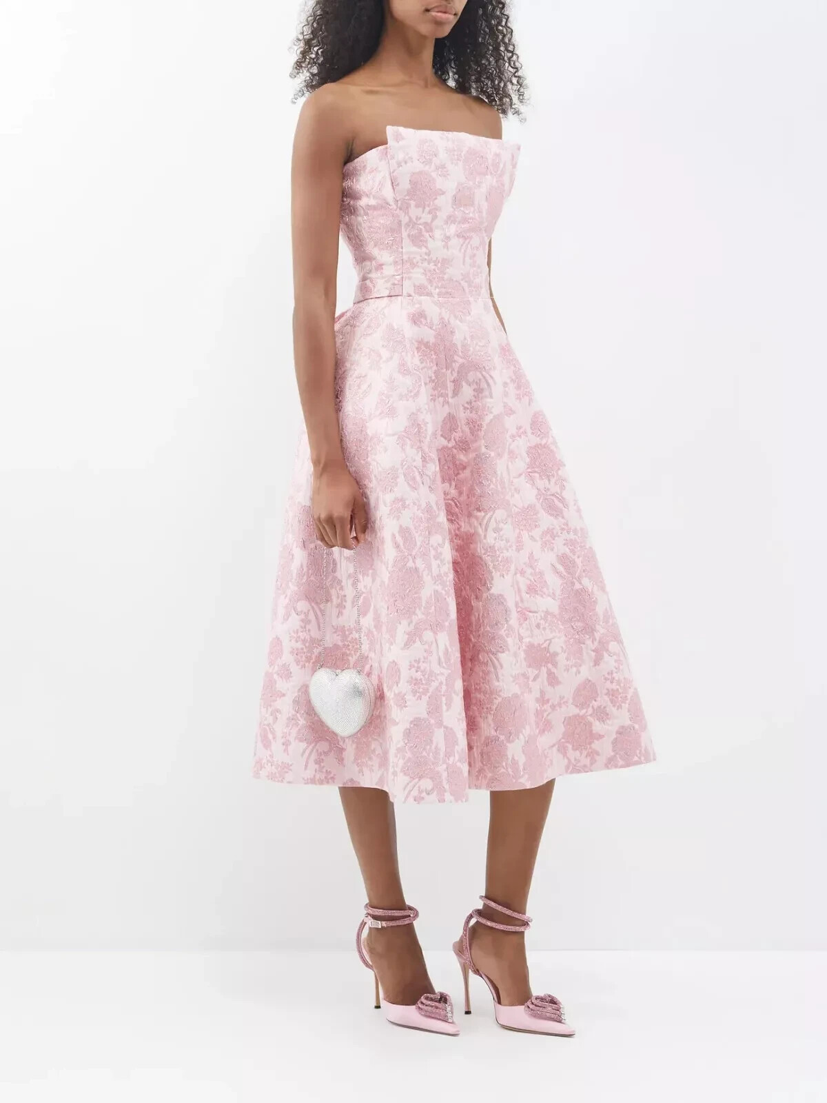 The Vampire's Wife Good Witch Floral Woven Midi Dress Pink Size UK8 EU36 US4 ✨