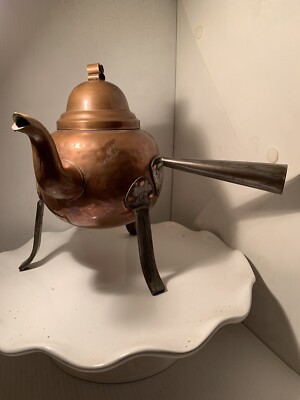 ANTIQUE BO-SVENSK SWEDISH COPPER TEAPOT ON LEGS