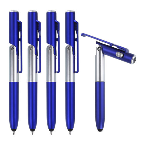 5 bolígrafos multifunción con lápiz óptico capacitivo con pantalla táctil, azules - Imagen 1 de 6