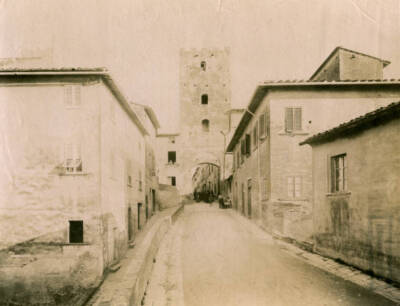 Sant'Andrea gate and tower Fucecchio Tuscany Italy 1905 Old Photo