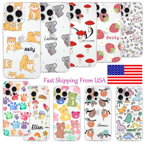 For iPhone 16e 14 13 12 11 15 Pro Custom Phone Case Cartoon Silicone Skin Cover
