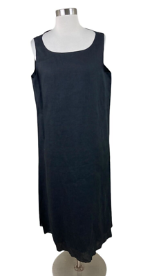 Eileen Fisher Black Linen Column Maxi Dress Minimalist Size Large | eBay Eileen Fisher Black Linen Column Maxi Dress Minimalist Size Large | eBay