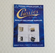 Dollhouse Miniature Butt Hinges Working x4 Silver Nickel 1:12 Scale with Nails