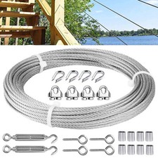 15M Cable Railing Garden Wire Kit Heavy Duty Stainless Steel Suspension Kit UK
