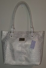 Marc Fisher VTG Synthetic White/Gold Large Dress For Success Croc Tote 🔥