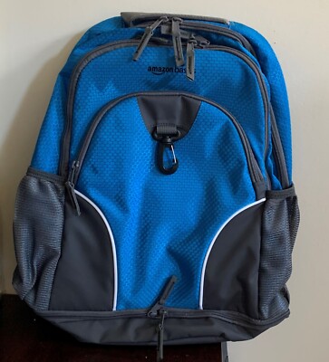 Amazon Basics Sport Laptop 17" Backpack - Blue/gray | eBay