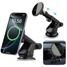 30W Magnetic Wireless Charger 2in1 Car Mount Bracket For iPhone17 16 15 14 13 12