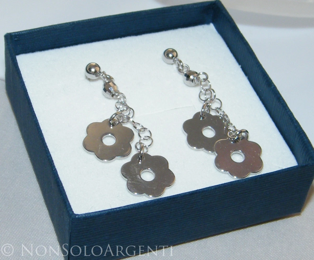 InSCINTILLE Orecchini A Lobo In Argento 925 Rodiato Con Perle - Made In Italy (Confezione Regalo)