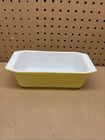 Vintage Pyrex 913 Loaf Cake Ovenware Pan 8½ x 4½ x 2½ Lemon Yellow White