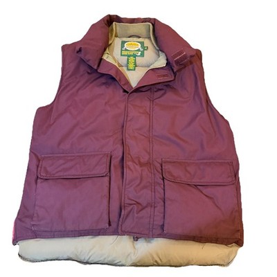 Cabelas Vintage Mens L Tall Goose Down Vest Puffer Burgundy Premium Outdoor Gear
