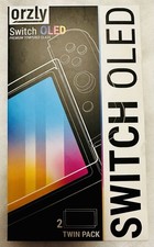 Orzly Switch OLED Tempered Glass Twin Pack for Nintendo Switch Tempered Glass