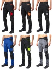 Mens Cargo Work Trousers With Knee Pads Pockets Safety Heavy Duty Combat Pants