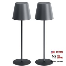2 Pack Cordless Table Lamp Rechargeable 5000mAH Battery Operated 2PCS Grey