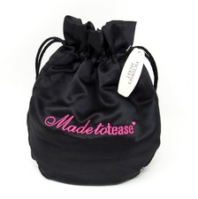 Victorias Secret Black Made To Tease Lingerie Bag Drawstring Pouch Travel NWT