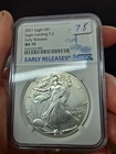 2021 MS70 Silver Eagle Landing Type 2 First Release MS70 NGC