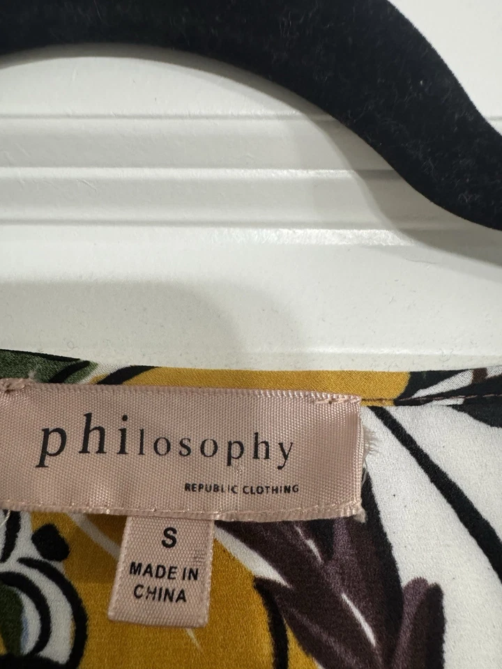 Blusa Top Mujer Philosophy Floral Boho Manga Larga Talla Pequeña Foto 3 de 4