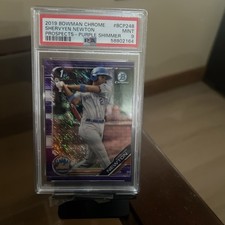 2019 Bowman Chrome Prospects Purple Shimmer Refractor Shervyen Newton PSA 9