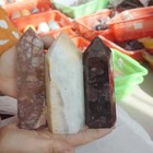 9.6LB 12Pcs A Set Of Natural Quartz Crystal Jasper Point Tower Polished Healing — photo 3
