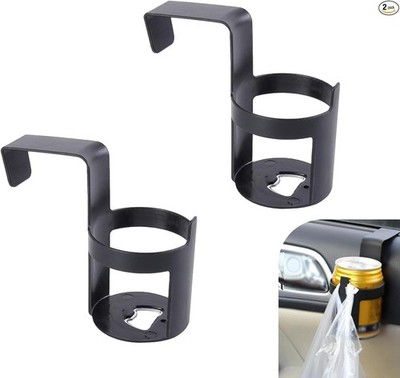 2 PCS Car Hanging Cup Holder, Black #01, for Most Cars - Port Color: Black #01