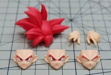 NEW CUSTOM Saiyan God goku 1/12 shf  Son goku red God head sculpture （no figure）