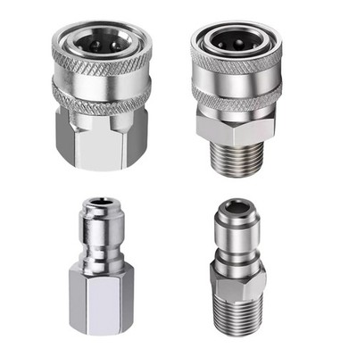4pcs 3/8 Inch Adapter Kit Garden Pressure Washer Quick Connect Easy to install