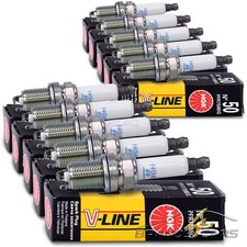 10x NGK ZÜNDKERZE V-LINE FÜR AUDI R8 422 4S3 +Spyder 427 4S9 5.2 FSI BJ AB 09