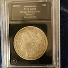 1899 Morgan Silver Dollar $1 Coin 0.9 Fineness Micro O New Orleans Auth. VG