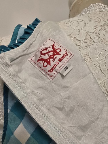 Dirndl Spieth & Wensky 🩵 Midi 38 M Strass Türkis Blau Grün Mini Damen Tracht - Bild 9 von 23
