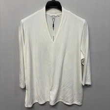 NWT Chico's Women 3/4 Sleeve Tee T-Shirt Top Size 4 US XXL White C059 -29