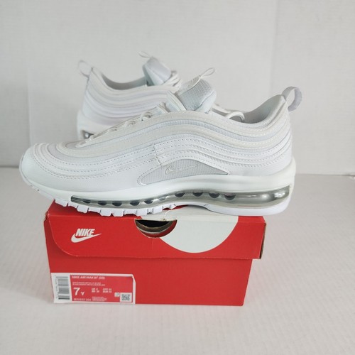 Nike Air Max 97 Shoes Youth 7Y Triple White Sliver Athletic Running Sneakers
